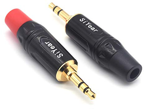 SiYear 3-Pole 3.5mm Stereo Headphone Jack Male Plug Repair Replacement Solder Adapter, 3.5mm (1/8inch) Solder Type DIY Audio Cable Connector(2PACK)