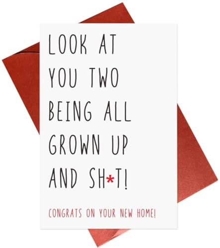 Gonzey Unhöfliche Karte zum neuen Haus, freche Hausbesitzer-Karte, lustige Mortgage-Karte, 20,5 cm x 13,5 cm