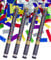 4x XXL (60 cm) Partykanone Partypopper Streamer ®Auto-schmuck (Bunt Metalic)