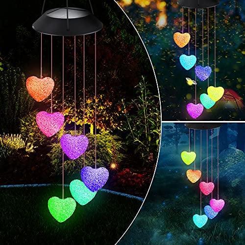 Solarenergie Reisball Liebe Windspiel Aussen Solarlampe Garten Geschenke Mädchen Farbwechsel Solar Wind Spinner Dekoratives Solar Beleuchtung für Terrasse Hof Garten Haus Dekoration Valentinstag