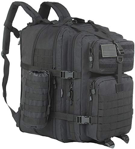 GZ XINXING 64L Große 3 Tage Molle Pack Militär Taktische Armee Rucksack Bug Out Bag Rucksack Für Männer, Schwarz, 45L - 64L, Rucksack Rucksäcke