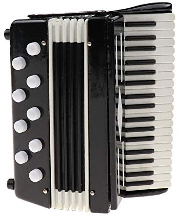 Bodhi200 Miniatur-Musikinstrument aus Holz im Maßstab 1:12, Miniatur-Akkordeon-Modell, Puppenhaus-Dekoration, Puppenhaus, Miniatur, für Kinder, Geschenk