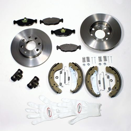 Autoparts-Online Set 60017007 Bremsscheiben Bremsbeläge für vorne Bremsbacken mit Zubehör Satz Radbremszylinder für hinten