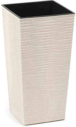 Siena Garden Pflanzgefäß ECO Nizza weiß 25x25x46,5 cm