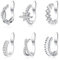 MILACOLATO 6Pcs Ear Cuff Ohrringe Helix Knorpel Clip On Wrap Verstellbare Manschetten Nicht Durchdringender Knorpel Einstellbare Ohr Cuffs Ohrklemme Set für Damen Silber