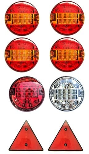 MelTruck® 6x Rückleuchte LED Nebelschlußleuchte Rückfahrleuchte Universal mit 2x Dreieck