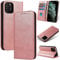 TOHULLE Case for iPhone 12 Mini, Premium PU Leather Wallet Case with Card Holder Kickstand Built-in Magnetic Closure Flip Folio Phone Cover for iPhone 12 Mini - Rose Gold