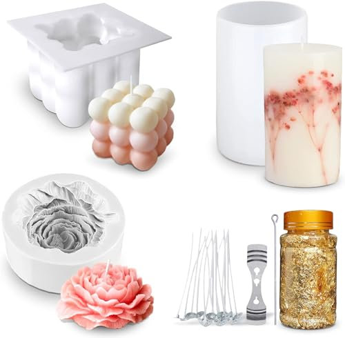 COJJ Kerzenformen zum Gießen Kerzen Selber Machen Set Kerzen Form Silikon Bubble Kerzen Formen Silikonform Kerzen Selber Machen Set für DIY Aromatherapie Kerzen Herstellung