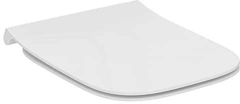 Ideal Standard – i.life A Sedile per wc, Design sottile a sandwich, Angolare, Con abbassamento automatico e funzione di rilascio rapido per una facile pulizia, Duroplast robusto, Bianco