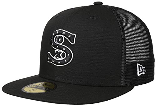 New Era 59Fifty Batting Practice White Sox Mesh Cap Basecap Baseballcap Fitted Trucker Meshcap Flat (7 0/0 (55,8 cm) - weiß)
