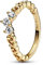 PANDORA Königlicher Wirbel Diadem-Ring aus 14 Karat vergoldeter Metalllegierung mit Zirkonia - kombinierbar mit Schmuck Moments Kollektion - Größe: 52