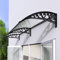 Modern Door Awning,Window Awning,Outdoor Porch Awning,Uv Rain Snow Protection,Strong Front Door Canopy Rain Canopy,Transparent Polycarbonate Canopy with Black Bracket (60x90cm/24x35)