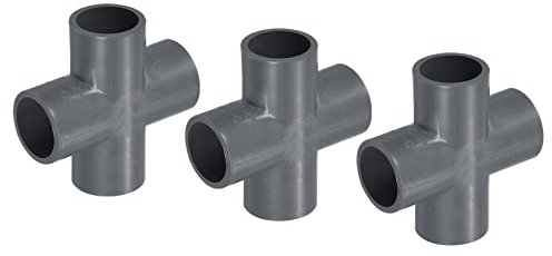PATIKIL 0.8 Pouce PVC Tube Raccords, 3 Paquet 4 Voie T Forme Eau Tubes Croix Joint Connecteurs Adaptateurs pour Jardin Irrigation Maison Aquarium