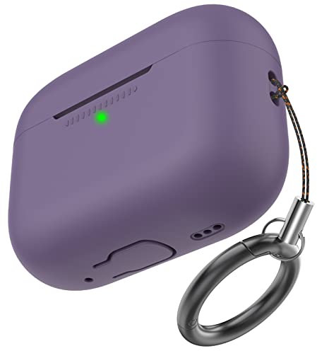 AhaStyle Silikon Hülle für Airpods Pro 2 (2023/2022/2019) Ganzkörper Cover Skin für AirPods Pro 2nd/1st Generation (USB-C/Lightning-Kabel) mit Schlüsselanhänger