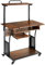 tectake® Mesa Ordenador, Madera y Acero, 3 Niveles de Almacenamiento, Escritorio pc, Muebles Oficina, Mesa Escritorio - 80 x 65,5 x 130,5 cm Madera Industrial Oscura, Rústica