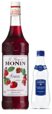 Set de almíbar y limonada: Almíbar - Fresa 1L – Limonada Lorina (12x42cl)