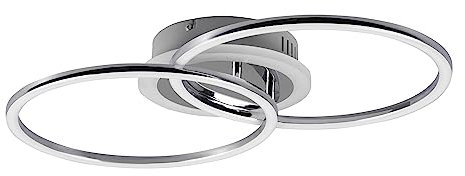 Reality Leuchten LED Deckenleuchte Venida R62783406, Metall Chrom, inkl. 25 Watt LED, Switch Dimmer