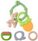 TYRY.HU Anneau Dentition Bebe,Jouet Dentition Bébé en Silicone Bois Refrigerant Bracelets Anneaux de Dentition Multi Texture sans BPA pour Garçons et Filles Vert Pastèque