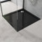 doporro Plato de ducha para mamparas de ducha Faro1W 90x90x4 plano acrílico en negro conexiones cuadradas DIN apto para instalación a ras de suelo Faro1