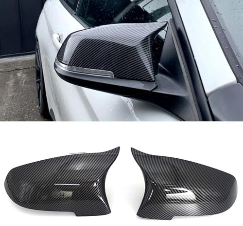 TTCR-II 2 PCS Kompatibel mit Rückspiegel Abdeckung BMW 1er F20 F21/2er F22 F23 F87/3er F30 F31 F34/4er F32 F33 F36/i3 I01/X1 E84 Seitenspiegelgehäuse Links und Recht (Kohlefasermuster)