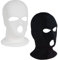 Sturmhaube 3 Loch, 2pcs Sturmmaske 3 Loch, 3-Loch Gestrickte Balaclava, Atmungsaktiv Winddicht Sturmmaske, Sturmhaube 3 Loch für Winter, Outdoor, Skifahren, Radfahren, Bergsteigen (Schwarz+Weiß)