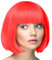 TrendandStylez Bob Perücke unisex, rot, Pagenkopf mit Pony, Damen und Herren Kunsthaar, Wig für Karneval, Fasching, Cosplay