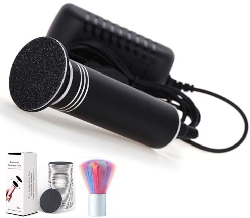 Upgraded Electric Callus Remover for Feet 1200RPM, Adjustable Speed Professional Electric Foot Sander Foot Grinder Heel File Pedicure Tool for Women Men Cracked Dead Skin, 60 Sandpaper Discs, Black