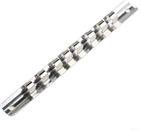 Support de rangement pour douilles 6,35 mm, 8 mm, 1,27 cm avec 8 clips sur rail de rangement pour outils, 6,35 mm, 9,5 mm et 1,27 cm (1-2)