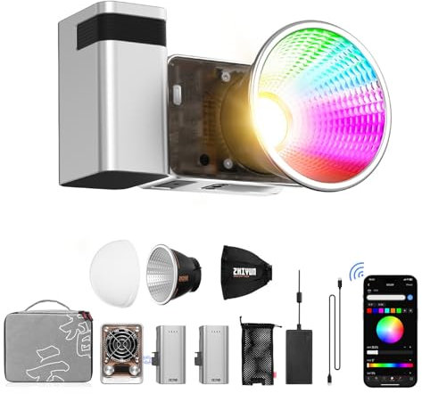 Zhiyun X60 RGB Video Light Pro 60W LED Fotografia Luce 2700K-6500K Supporto Bluetooth con Batteria Grip, per Studio Video, Vlogging