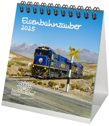 Eisenbahnzauber Kalender für 2025 Format 10cm x 10cm Eisenbahn Zug Schiene - Seelenzauber
