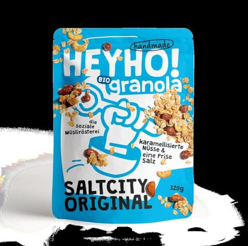 HEYHO! Saltcity Original - Handmade Granola mit Nüßen und Salz - 320 g Beutel