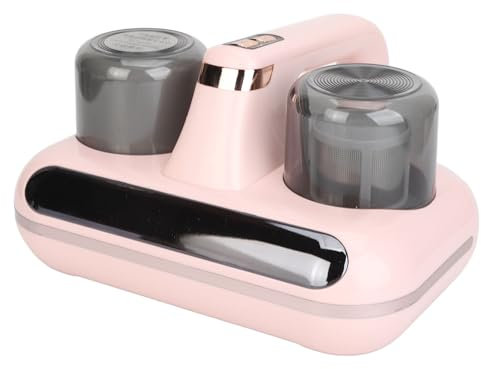 SilteD Nettoyeur de Matelas à Main, aspirateur de Matelas sans Fil, Double tête vibrante, Forte Aspiration avec 2 filtres pour Jouets en Peluche, indicateur d'humidité (Rose)