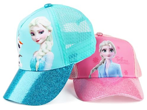 Fro-Zen Sonnenhut Mädchen, 2 Stück Basecap Kinder, EL-sa Baseballmütze Geschenke, Sommer Mützen Mädchen, Kappe Baseball Cap 3-10 Jahre