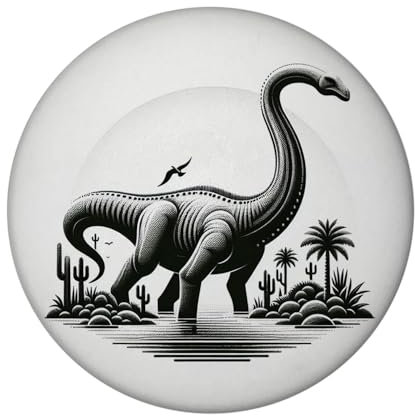 Brachiosaurus Magnet mit Flaschenöffner rund Dinosaurier Magnet mit Flaschenöffner Gigantischer Urzeit Langhals aus dem Jura Mesozoikum Herbivore Darstellung