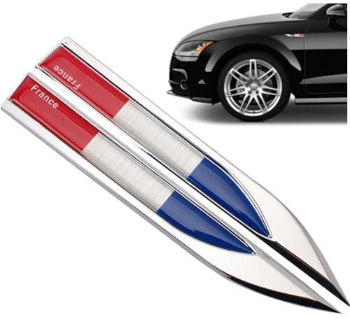 Abbdbd 2 Pièces/Ensemble Autocollant D'emblème De Voiture France Autocollant De Voiture Décalcomanie Pare-Chocs Décoration De Carrosserie Drapeau Badge Emblème Autocollant De Voiture