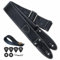 Nefelibata Guitar Strap, 2 Full Grain Leather Guitar Straps with Pick Pocket for Bass, Electric & Acoustic Guitar, Come with Guitar Picks,Strap Button and Strap Locks(Mysterious Black)