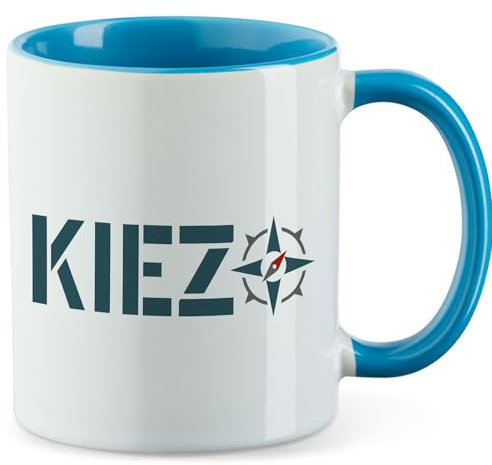 Huuraa Becher Kiez Kompass Geschenk 330ml Blau Kiez Kompass Geschenkidee