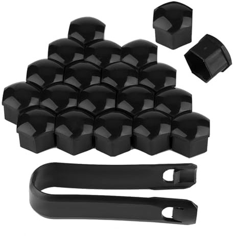 20 Stück 21 Mm Muttern-Autorad, Robuste Nylon-Auto-Nabenschraube, Diebstahlschutz-Abdeckkappe für Radnabe (BLACK)