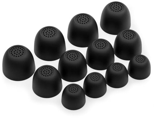 Okuli Set of 12 Silicone EarBuds Ear Tips For Samsung Galaxy Buds FE Earphones in Black