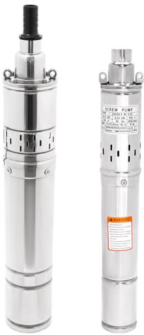 550W Tiefbrunnenpumpe 230V Edelstahl Tauchpumpe 1200-1800L/min Max Förderhöhe 90/100M Wasserpumpe für Brunnen Landwirtschaft Garten Bewässerung (YLYO37-002200EU)