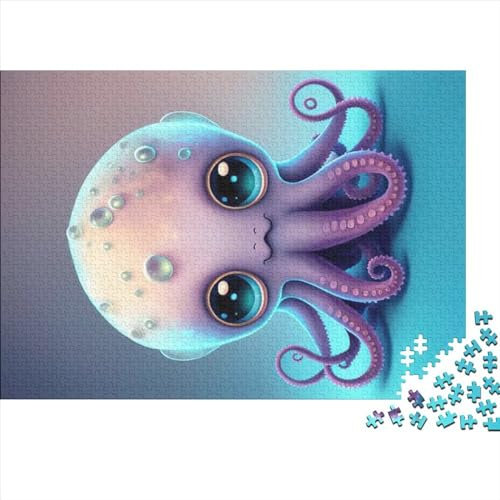 Jigsaw Puzzles for Adults 300 Piece Cute Space Squid Fun Jigsaw Puzzles for Adults Wood Puzzle Toys Jigsaw Puzzle Challenging Game 300pcs 38 * 26cm