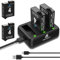 Homesuit Osmo Action 4 3 Akku 1800mAh und DREI Schlitze LED Ladegerät Kit für DJI Osmo Action 4 / DJI Osmo Action 3 Kamera (2er-Pack)