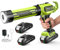 Taskstar Pistolet Silicone Electrique avec 2-Batterie et Lumière-LED, Pistolet Cartouche Silicone Compatible avec Makita-Batteries 18V de 300ml pour le Calfeutrage et l'étanchéité, Vert