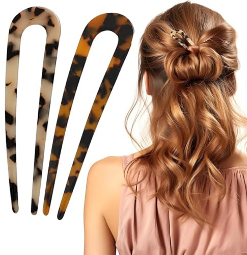 2 piezas de pinzas francesas para el cabello, pinzas para el cabello en forma de U, pinzas para el cabello de giro francés grande para accesorios para el cabello de estilo de las mujeres