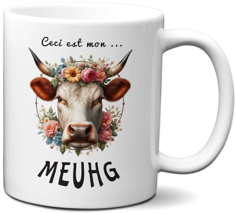 L'Esprit Des Anges Tasse Mug Vache Cadeau Humour Original - Ceci est mon Meuhg - Amusant Rigolo Drole Collègue Ami