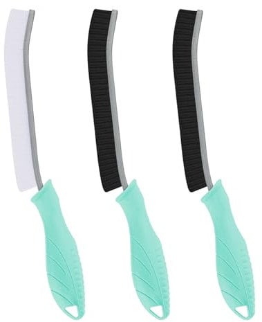 TQRR Hard Bristle Crevice Cleaning Brush UK-Thin Gap Cleaning Brush, Grout Brush, Kitchen Brush, Cleaning Tools for Toilet, Bathroom, Home, Bathtub, Sink, Household, Window (3, Mint)