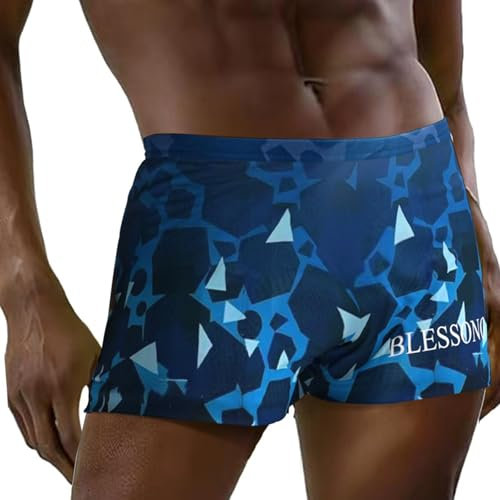 BLESSONG Maillot de Bain Homme, Boxer de Bain Respirant et à Séchage Rapide, Conception à Cordon Caché, Idéal pour la Plage, Natation, Surf et Plongée