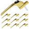 SHIELD HARDWARE uPVC Universal Window Handle Inline Locking Espag Double Glazing Pack of 10 Gold 40mm