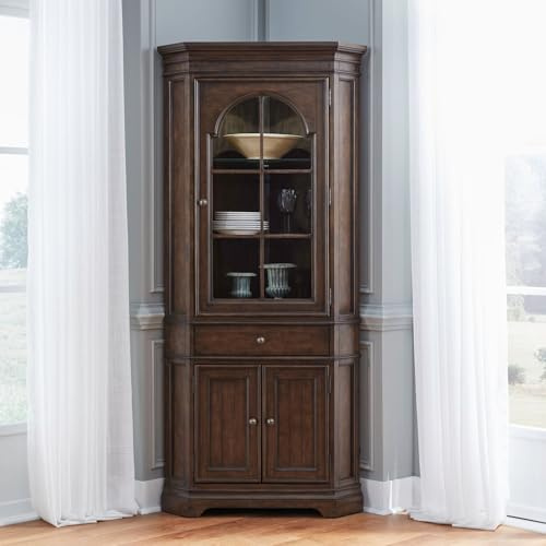 Liberty Furniture Arden Road Dining Room Corner Cabinet Display - Satin Cherry
