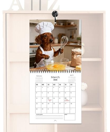 Kalender 2026, Hundeplaner, monatlicher Wandkalender für Hunde, Termine, Urlaub, Schlafzimmer, Wohnzimmer, Küche
